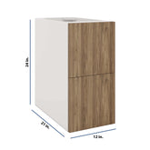 Modernform Cabinet Walnut 12" W X 24" H X 21" D Vanity Floating Drawers Cabinet