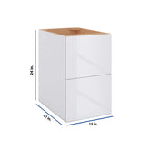 Modernform Cabinet Gloss White 15" W X 24" H X 21" D Vanity Floating Drawers Cabinet