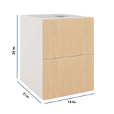Modernform Cabinet Natural Oak 18" W X 24" H X 21" D Vanity Floating Drawers Cabinet