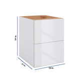 Modernform Cabinet Gloss White 18" W X 24" H X 21" D Vanity Floating Drawers Cabinet