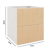Modernform Cabinet Natural Oak 21" W X 24" H X 21" D Vanity Floating Drawers Cabinet