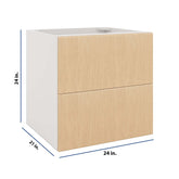 Modernform Cabinet Natural Oak 24" W X 24" H X 21" D Vanity Floating Drawers Cabinet