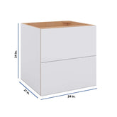 Modernform Cabinet Matte White 24" W X 24" H X 21" D Vanity Floating Drawers Cabinet