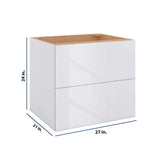 Modernform Cabinet Gloss White 27" W X 24" H X 21" D Vanity Floating Drawers Cabinet