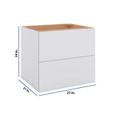 Modernform Cabinet Matte White 27" W X 24" H X 21" D Vanity Floating Drawers Cabinet