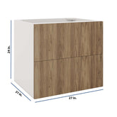 Modernform Cabinet Walnut 27" W X 24" H X 21" D Vanity Floating Drawers Cabinet