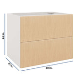 Modernform Cabinet Natural Oak 30" W X 24" H X 21" D Vanity Floating Drawers Cabinet