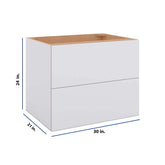 Modernform Cabinet Matte White 30" W X 24" H X 21" D Vanity Floating Drawers Cabinet