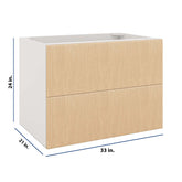 Modernform Cabinet Natural Oak 33" W X 24" H X 21" D Vanity Floating Drawers Cabinet