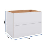 Modernform Cabinet Matte White 33" W X 24" H X 21" D Vanity Floating Drawers Cabinet