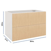Modernform Cabinet Natural Oak 36" W X 24" H X 21" D Vanity Floating Drawers Cabinet