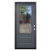 Hometown 3/0x6/8 3/4 Lite Prehung Fiberglass Door in Grey