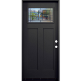 Hometown 3/0x6/8 Single Prehung Fiberglass Door in Black