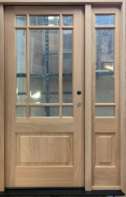 4/5x6/8 Prairie Style Exterior Wood Door with 1 Sidelite