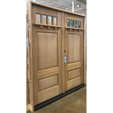 6'0'x6'8' Double 4 Lite Craftsman with Shelf Exterior Mahogany Door