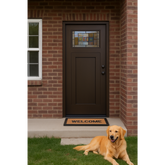 Hometown 3/0x6/8 Single Prehung Fiberglass Door in Dark Walnut