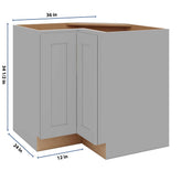 J&K Castle Grey S5 Base Corner 90 Lazy Susan - 36" W