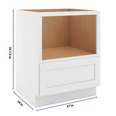 CNC Luxor 5-Piece White 27" W Microwave Base Cabinet