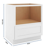 CNC Luxor 5-Piece White 30" W Microwave Base Cabinet