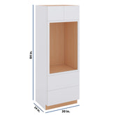 Modernform Cabinet Matte White 30" W X 84" H X 24" D Tall Oven/Microwave Cabinet