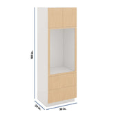 Modernform Cabinet Natural Oak 30" W X 90" H X 24" D Tall Oven/Microwave Cabinet