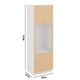 Modernform Cabinet Natural Oak 30" W X 96" H X 24" D Tall Oven/Microwave Cabinet
