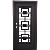 Malibu 3/0x6/8 Exterior Wrought Iron Prehung Single Door