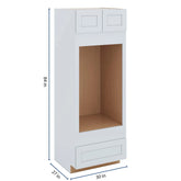 J&K White Shaker S8 Double Oven w/One (1) Bottom Drawer 30" W x 84" H x 27" D