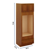 J&K Mocha Glazed K10 Double Oven w/One (1) Bottom Drawer 30" W x 90" H x 27" D