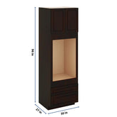J&K Espresso K8 Single Oven w/Two (2) Bottom Drawers 30" W x 96" H x 27" D