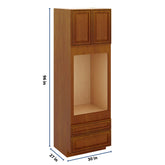 J&K Mocha Glazed K10 Single Oven w/Two (2) Bottom Drawers 30" W x 96" H x 27" D