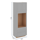 J&K Castle Grey S5 Single Oven w/Two (2) Bottom Drawers 30" W x 96" H x 27" D