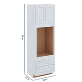 J&K White Shaker S8 Single Oven w/Two (2) Bottom Drawers 30" W x 96" H x 27" D