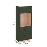 Modernform Cabinet Slim Sage Green 33" W X 84" H X 24" D Oven Cabinet With 3 Drawers