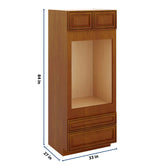 J&K Mocha Glazed K10 Single Oven w/Two (2) Bottom Drawers 33" W x 84" H x 27" D