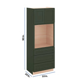 Modernform Cabinet Slim Sage Green 33" W X 90" H X 24" D Oven Cabinet With 3 Drawers