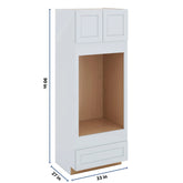 J&K White Shaker S8 Double Oven w/One (1) Bottom Drawer 33" W x 90" H x 27" D