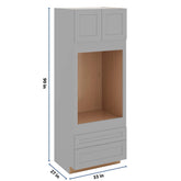 J&K Castle Grey S5 Single Oven w/Two (2) Bottom Drawers 33" W x 90" H x 27" D