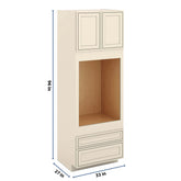 J&K Pearl Glazed H9 Single Oven w/Two (2) Bottom Drawers 33" W x 96" H x 27" D