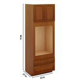 J&K Mocha Glazed K10 Single Oven w/Two (2) Bottom Drawers 33" W x 96" H x 27" D