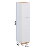 Modernform Cabinet Matte White 18" W X 84" H X 24" D Single Door Tall Pantry Cabinet