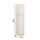 Modernform Cabinet Slim Dove White 18" W X 90" H X 24" D Tall Pantry Cabinet