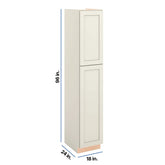 Modernform Cabinet Slim Dove White 18" W X 96" H X 24" D Tall Pantry Cabinet