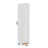 Modernform Cabinet White Shaker 18" W X 96" H X 24" D Tall Pantry Cabinet