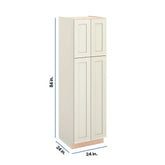 Modernform Cabinet Slim Dove White 24" W X 84" H X 24" D Tall Pantry Cabinet
