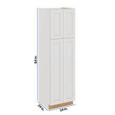 Modernform Cabinet White Shaker 24" W X 84" H X 24" D Tall Pantry Cabinet