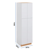 Modernform Cabinet Matte White 24" W X 84" H X 24" D Double Door Tall Pantry Cabinet