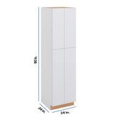 Modernform Cabinet Matte White 24" W X 90" H X 24" D Double Door Tall Pantry Cabinet