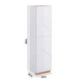 Modernform Cabinet Gloss White 24" W X 96" H X 24" D Double Door Tall Pantry Cabinet