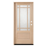 Prairie 3/0x6/8 Mahogany Prehung Front Door With 9 Marginal Lites